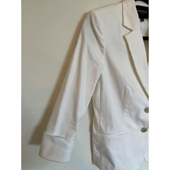 Lafayette 148 Women's 2 Blazer Jacket CroppedWhite Cotton NWOT Career Resort - Picture 4 of 8